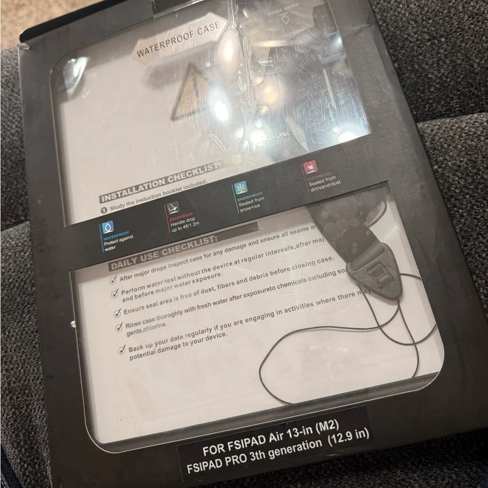 iPad Air 13in or IPad Pro 12.9 in (3th generation)  *Waterproof Tablet Case*